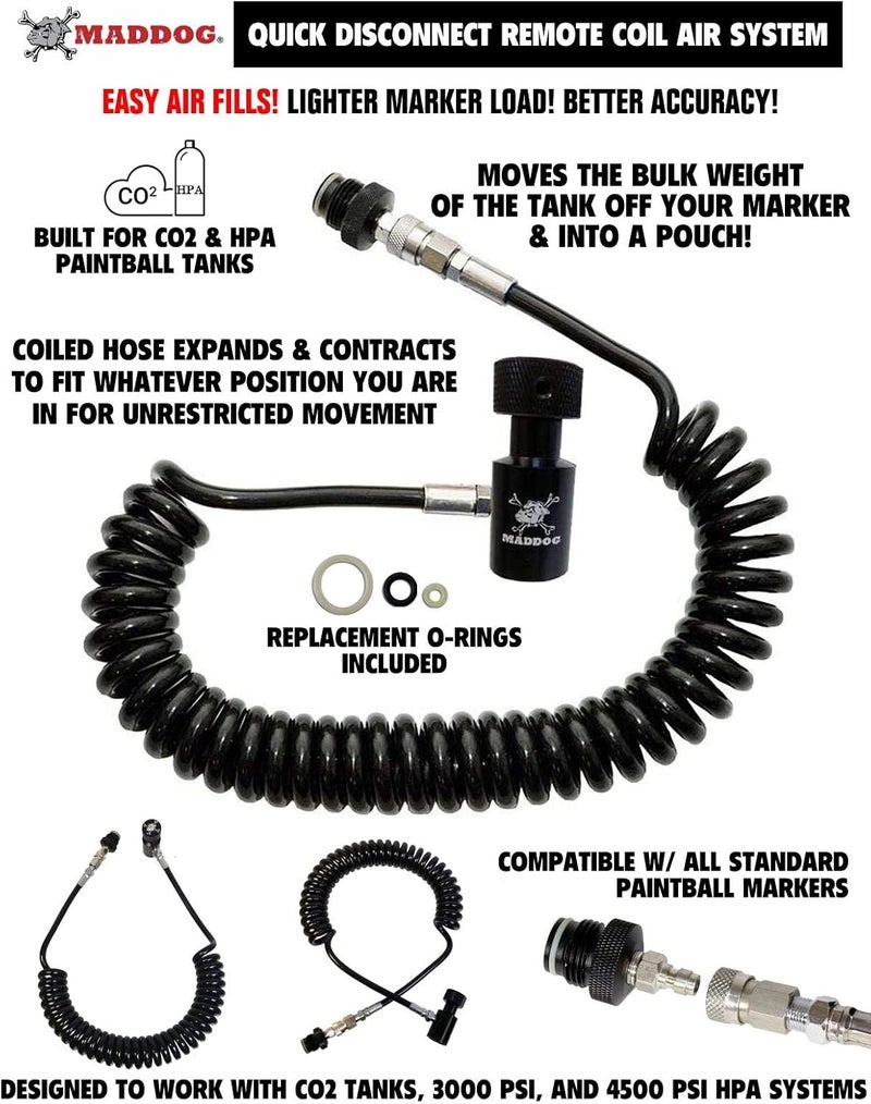MAddog 4+1 Paintball Harness Pod Pack with (4) Paintball Pods and Quick Disconnect Paintball Tank Remote Coil Combo - Image 5